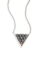 Kc Designs Black Diamond & 14k White Gold Triangle Pendant Necklace