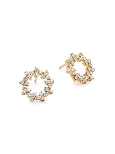 Hueb 18k Gold Diamond Wreath Earrings