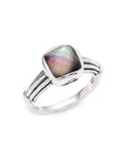 Lagos Venus Sterling Silver & Black Mother-of-pearl Doublet Ring