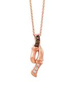 Le Vian 14k Strawberry Gold Vanilla Diamonds & Chocolate Diamonds Chocolatier Pendant Necklace