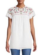 Haute Rogue Embroidered Short-sleeve Top
