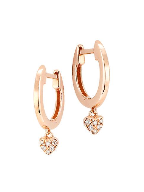 Saks Fifth Avenue Collection 14k Rose Gold & Diamond Drop Earrings