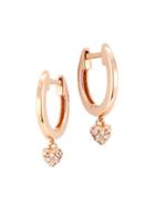 Saks Fifth Avenue Collection 14k Rose Gold & Diamond Drop Earrings