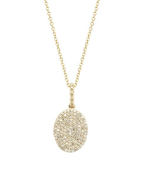 Kc Designs Diamond 14k White Gold Oval Pendant Necklace
