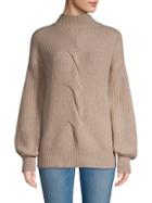 Saks Fifth Avenue Black Cable-knit Wool-blend Sweater