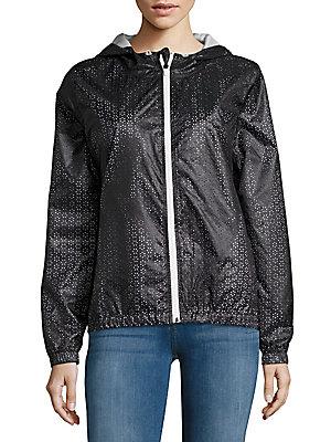 Nanette Lepore Water-resistant Floral Cutout Hooded Jacket