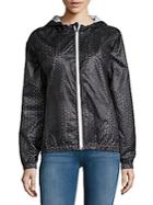Nanette Lepore Water-resistant Floral Cutout Hooded Jacket