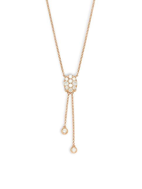 Saks Fifth Avenue 14k Rose Gold & Diamond Double Y-necklace