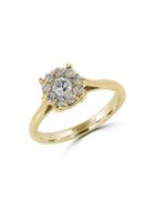 Effy Doro Diamond And 14k Yellow Gold Halo Ring