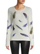 Brodie Cashmere Feather-print Cashmere Sweater