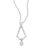 Estate Jewelry Collection White Diamond & 14k Platinum Geometric Pendant Necklace