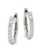 Nephora Diamond & 14k White Gold Huggie Earrings