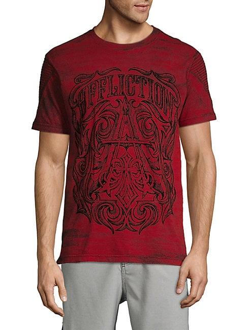 Affliction Graphic High-low Cotton Blend Tee