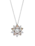 Swarovski Crystal And Stainless Steel Double Star Pendant Necklace