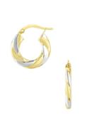 Sphera Milano 14k Yellow & White Gold Twist Hoop Earrings