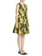 Erdem Yoko Sleeveless Floral A-line Jacquard Dress