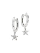 Saks Fifth Avenue 14k White Gold Diamond Star Dangle Drop Earrings