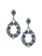 Bavna Diamonds Blue Kayanite Sterling Silver Chandelier Earrings