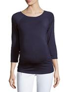 Rosie Pope Ruched Boatneck Maternity Blouse