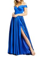 Mac Duggal Off-the-shoulder Satin Gown