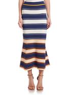 Tanya Taylor Halle Rib-knit Stripe Maxi Skirt