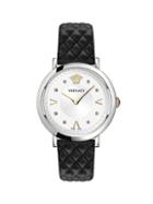 Versace Pop Chic Stainless Steel Leather-strap Watch
