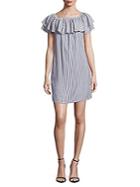 Beach Lunch Lounge Striped Off-the-shoulder Dress