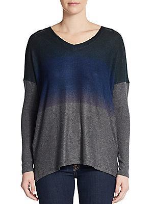 Go Couture Vneck Brushed Sweater