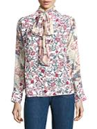 See By Chlo Floral-print Tie-neck Blouse