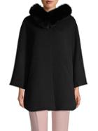 Sofia Cashmere Wool & Cashmere Fox Fur-trimmed Hooded Coat
