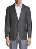 Saks Fifth Avenue Made In Italy Wool & Silk Plaid Jacket