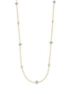 Freida Rothman Pav&eacute; Crystal Clover & Oval Station Chain Necklace