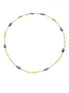 Gurhan Willow London Blue Topaz & 24k Yellow Gold Bloom Necklace