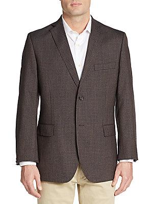 Saks Fifth Avenue Slim-fit Messina Checkered Wool Sportcoat
