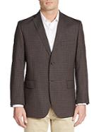 Saks Fifth Avenue Slim-fit Messina Checkered Wool Sportcoat