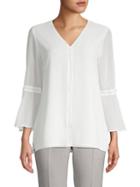 Calvin Klein Collection Embellished Bell-sleeve Blouse