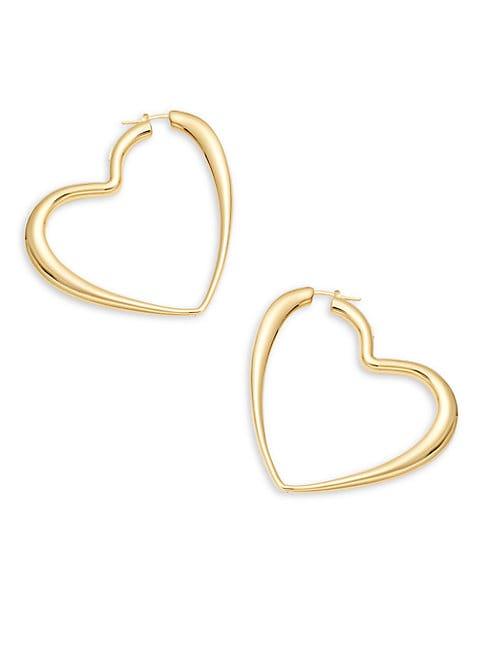 Sphera Milano 14k Yellow Gold Heart Hoop Earrings