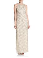 Aidan Mattox Embellished Column Gown