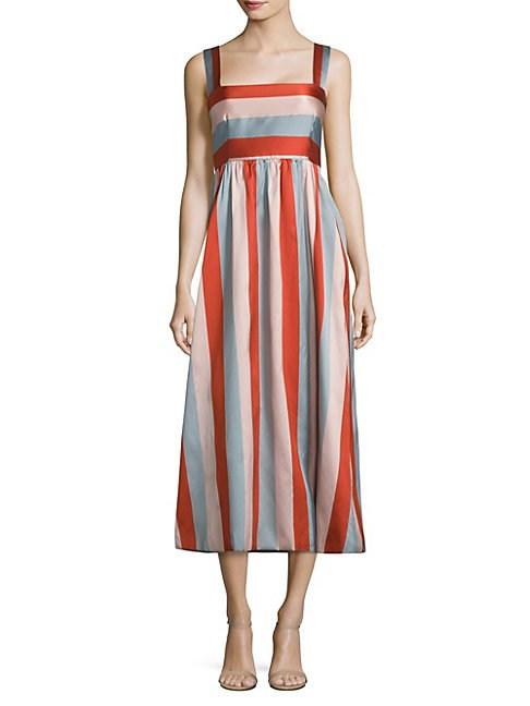 Redvalentino Striped Midi Dress