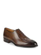 Di Bianco Leather Perforated Oxfords