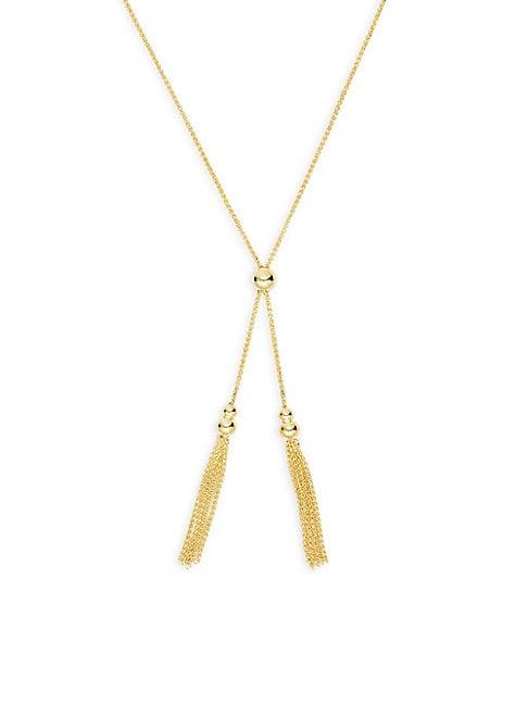 Saks Fifth Avenue 14k Gold Tassel Lariat Necklace