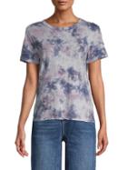 Free People Tie-dyed Cotton-blend Tee
