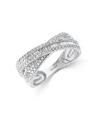 Effy Classique 14k White Gold & Baguette Diamond Crisscross Ring