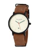 Ted Baker Stainless Steel And Leather-strap Watch