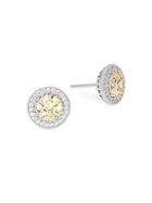Lafonn Canary Crystal & Sterling Silver Round Stud Earrings