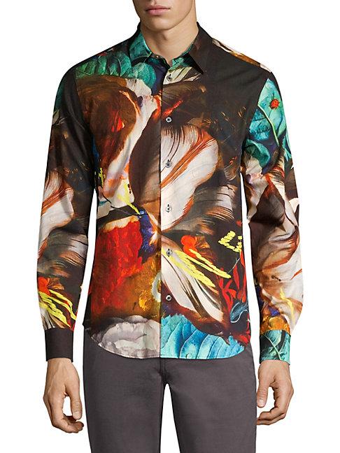 Paul Smith Slim Fit Masters Floral Print Sport Shirt
