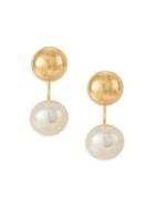 Saks Fifth Avenue 14k Yellow Gold 7mm Freshwater Pearl Drop Earrings