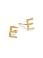 Saks Fifth Avenue Made In Italy 14k Yellow Gold 'e' Initial Earrings