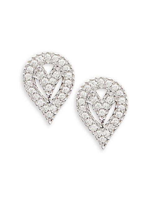 Sara Weinstock Geo 18k White Gold & Diamond Pear Earrings