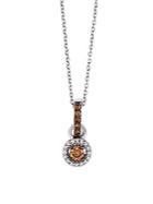 Le Vian 14k Vanilla Gold Chocolate Diamonds & Vanilla Diamonds Chocolatier&reg; Circle Pendant Necklace